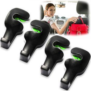 4Pk 2Pcs Car Headrest Hook Vehicle Seat Back Hanger Hook Holder for Bag Purse